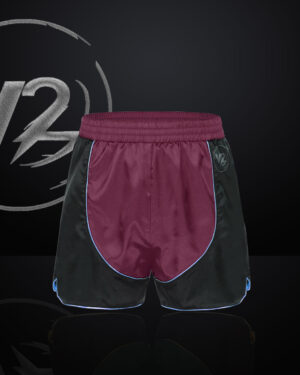 V2B MEN’S SILK SATIN BLACK,MAROON MMA SHORT