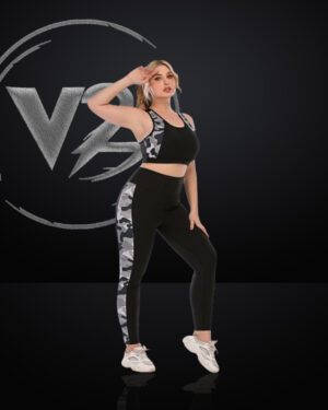 V2B Black & Camo Active Women’s Seamless Workout Set