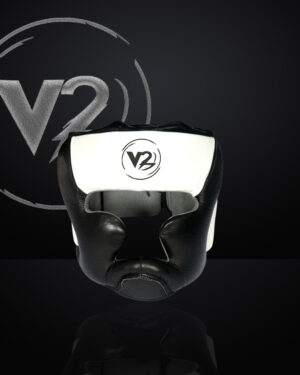 V2B Classic Leather Black & White Nose Bar Head Guard