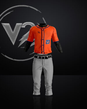 "Classic Orange and Gray Baseball Uniform"
