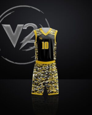 "Custom V2B Camo Basketball Uniform – High-Performance "