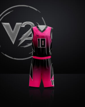 Custom V2B Pink & Black Basketball Uniform