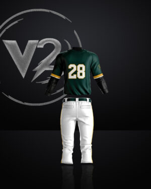 "Classic Green Baseball Jersey with Stitched Tackle & White Pant