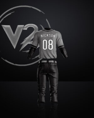 "Classic Gray and Black Baseball Uniform Set"