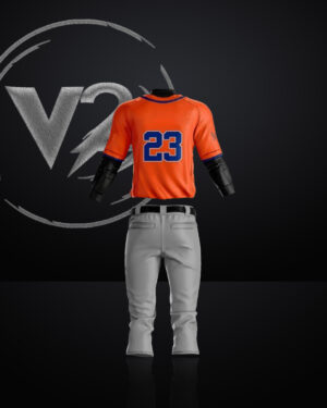 "Classic Orange and Gray Baseball Uniform"