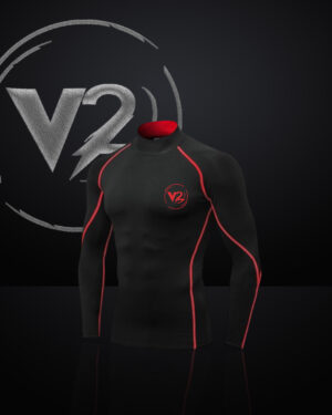 "Modern Black Gym Jersey Shirt with Red Trim"
